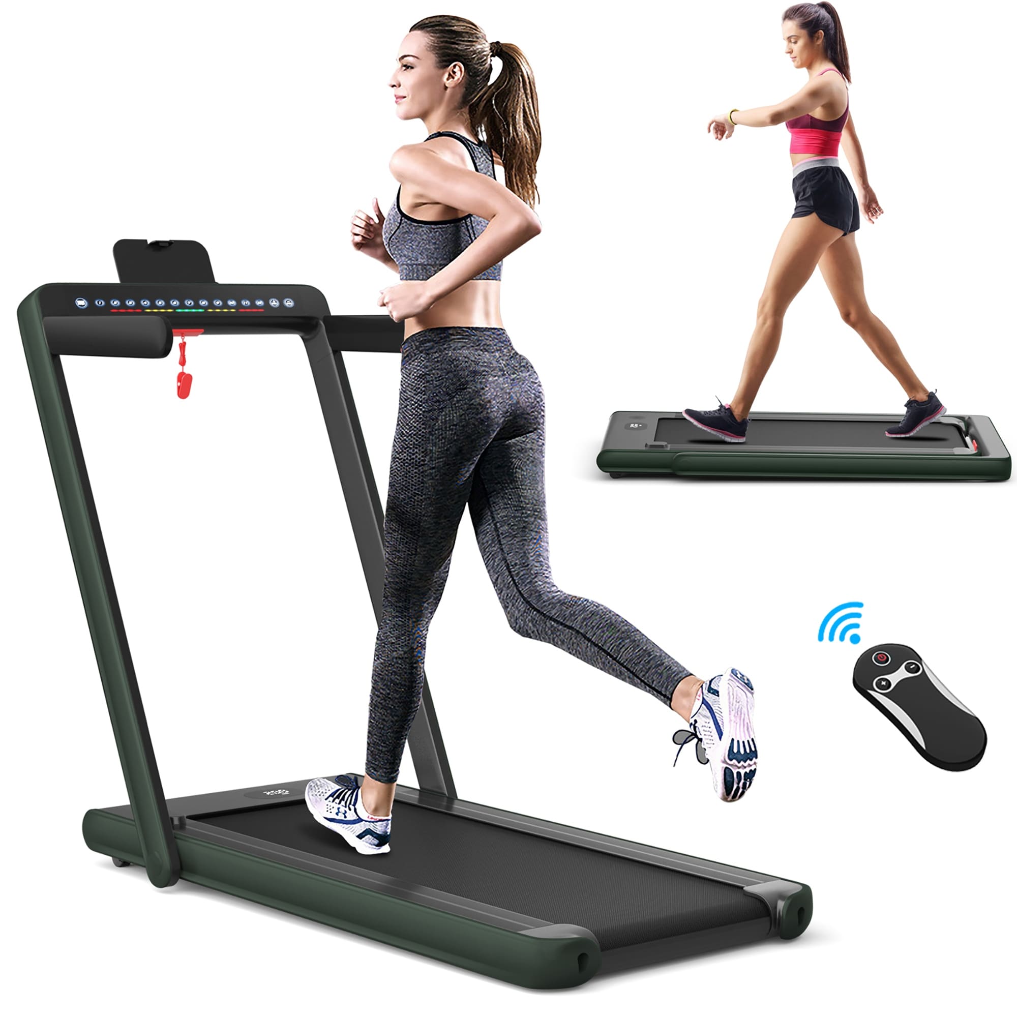 SuperFit 2.25HP 2 in 1 Dual Display Folding Treadmill Jogging Machine - Dual Display
