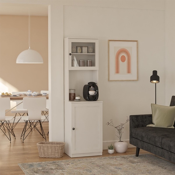 White bar deals cabinet tall