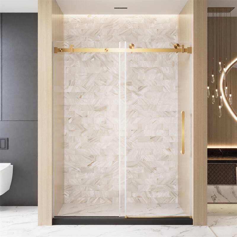 Frameless Single Sliding Shower Door 56-60 "W x 76" H,1/4 "(6 mm)