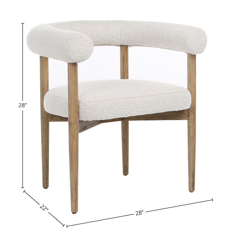 Magnolia Boucle Upholstered Dining Chair, Off White