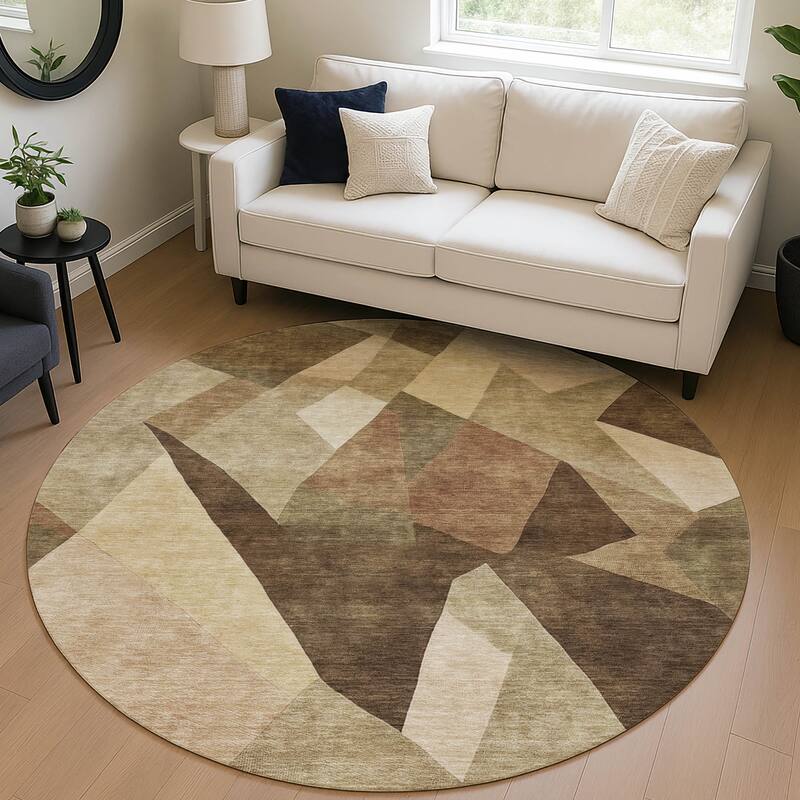 Machine Washable Indoor/ Outdoor Modern Queby Chantille Rug