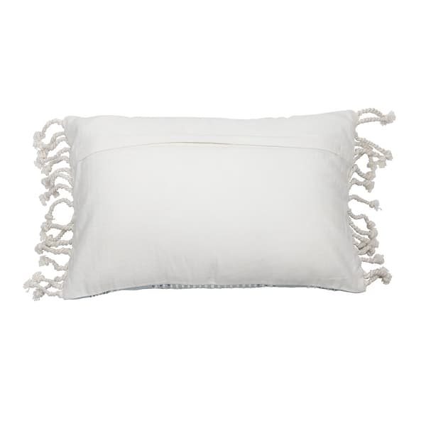 Foreside Home & Garden Blue Woven 14 x 22 inch Decorative Cotton Throw Pillow Cover with Insert and Hand Tied Tassels Foreside Home & Garden Blue Woven 14 x 22 inch Decorative Cotton Throw Pillow Cover with Insert and Hand Tied Tassels