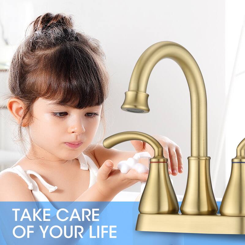 DORNBERG 2 Handles Bathroom Faucet with Pop-up Drain