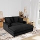 preview thumbnail 4 of 71, GDFStudio - Polyester 50.9" Loveseat Chaise Lounge Chair with Cup Holders Black