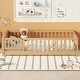 preview thumbnail 10 of 19, Twin Size Floor Platform Bed with Built-in Book Storage Rack, Door