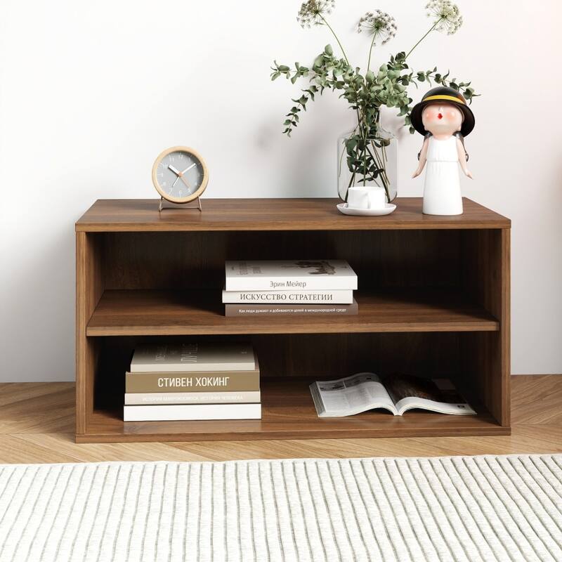 Versatile Organizer Stackable Mounted Storage Cabinet for Books, Decor & Keepsakes - Walnut