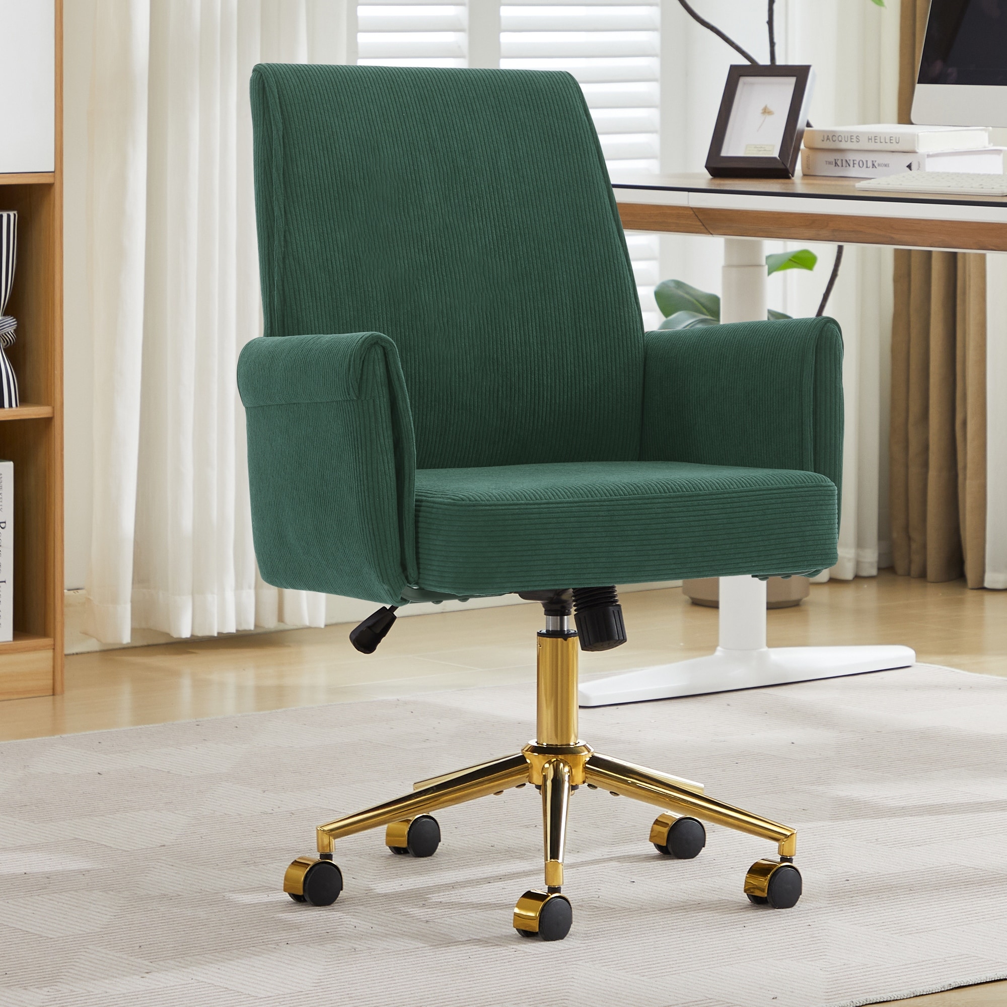 Mid-back liftable Office chair, Striped Fabric, ergonomically designed, The mid-back design provides a better sitting experience