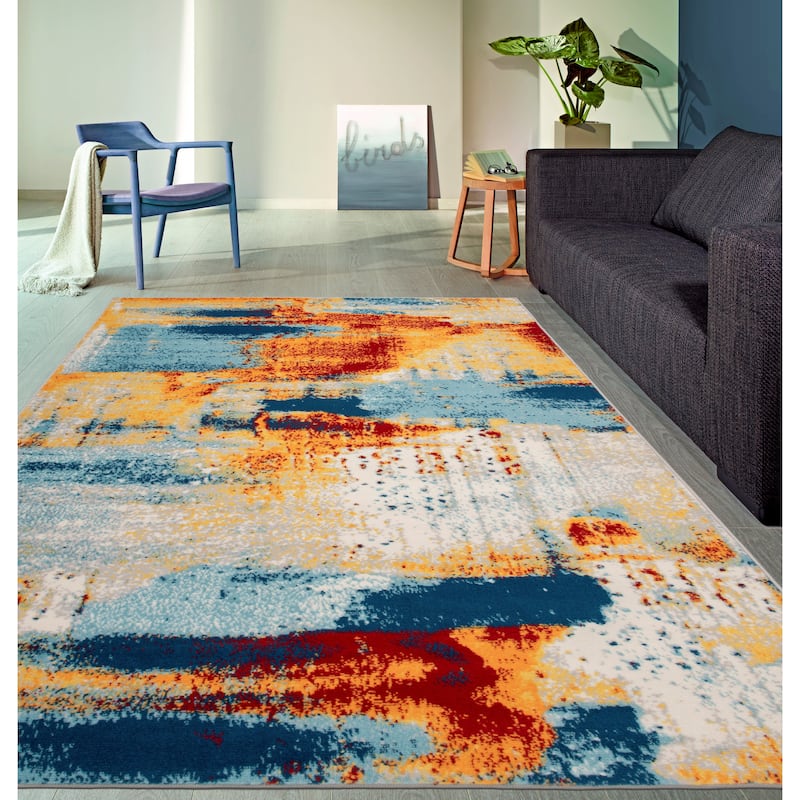 World Rug Gallery Bohemian Abstract Modern Area Rug
