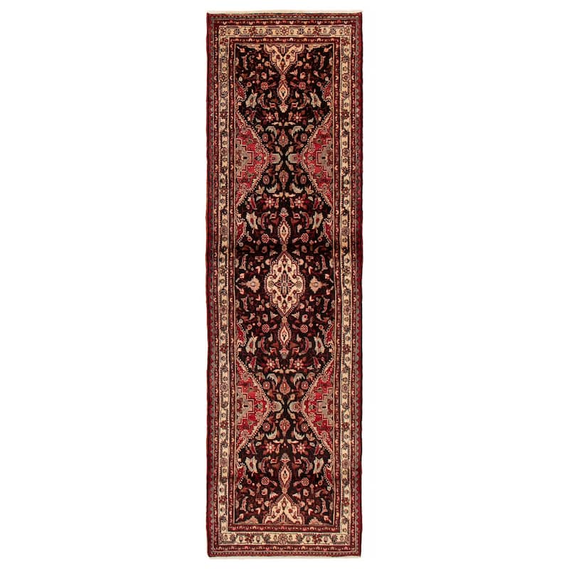 ECARPETGALLERY Hand-knotted Anadol Black Wool Rug - 3'1 x 10'6 - Black - 3'1 x 10'6