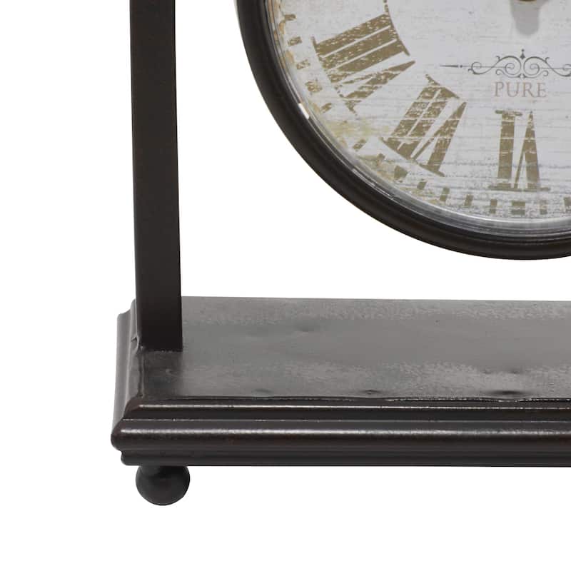 Black Metal Pendulum Stand Clock (Set of 4)
