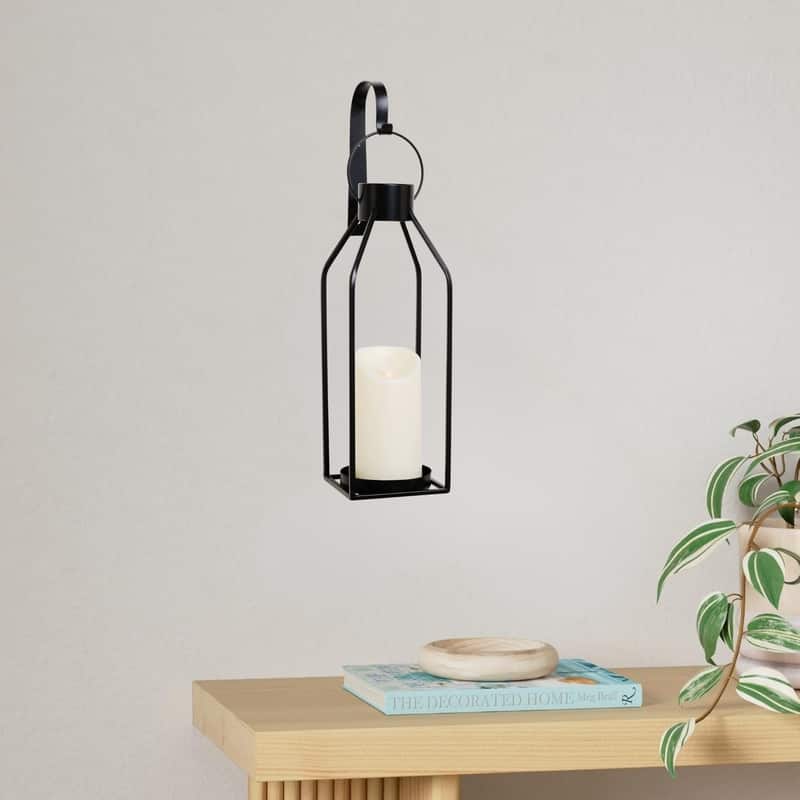 2 Pack christmas decor black holder candle metal wall sconces