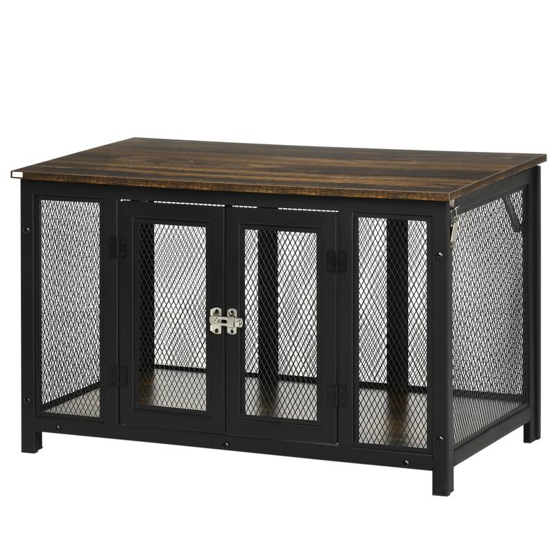 Furniture Style Dog Crate with Openable Top, Big Dog Crate End Table, Puppy Crate for Small Dogs Indoor, Spacious Interior