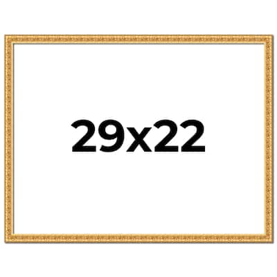 29x22 Frame Gold Real Wood Picture Frame Width 1 inches | Interior
