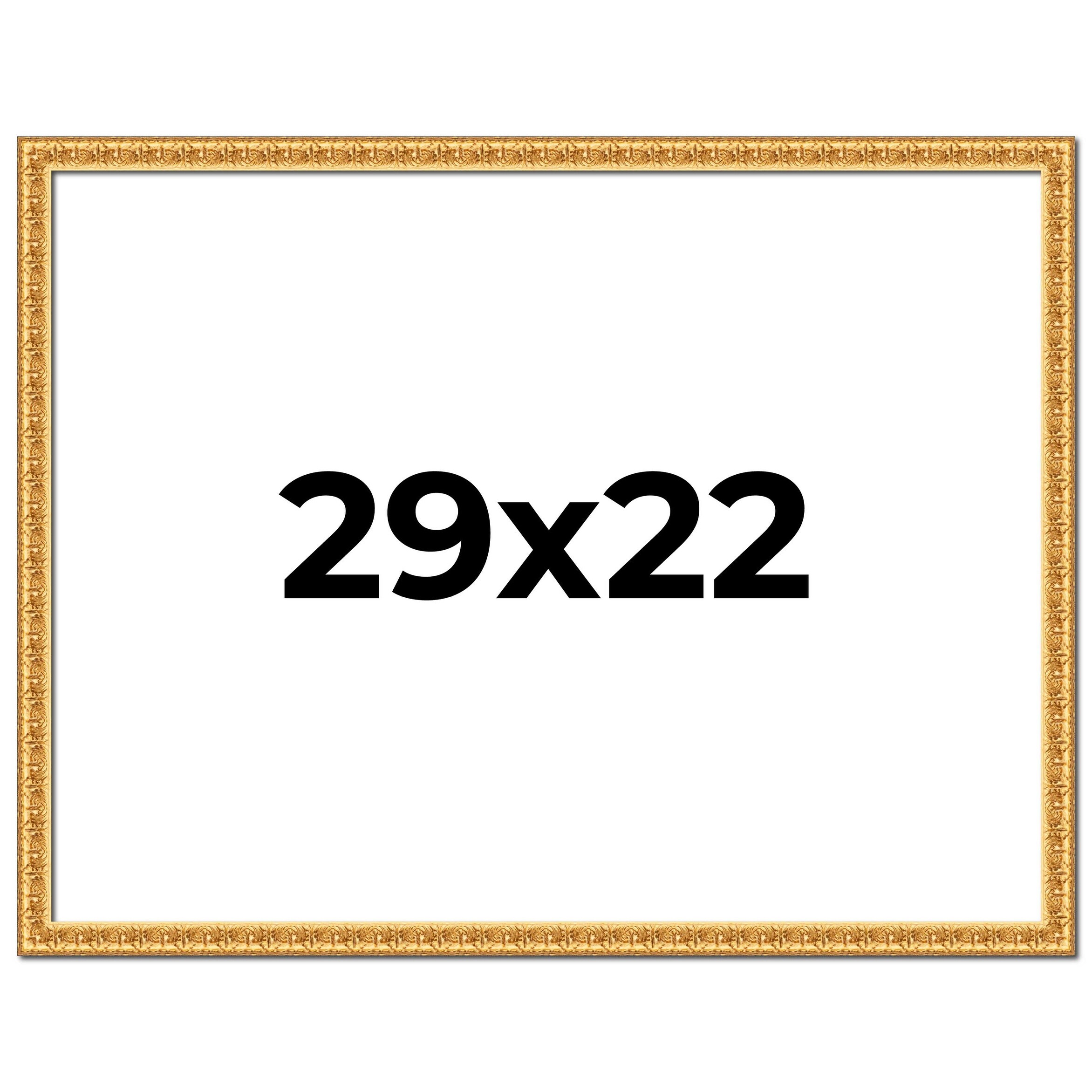 29x22 Frame Gold Real Wood Picture Frame Width 1 inches | Interior