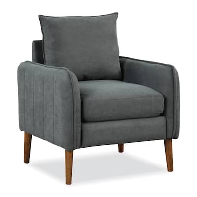 Fabric Upholstered Sofa Chair with Removable Back and Seat Cushions-Gray - 30" x 29" x 30"