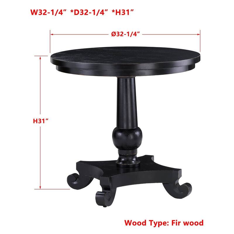Belmont Fir Wood End Table, Black