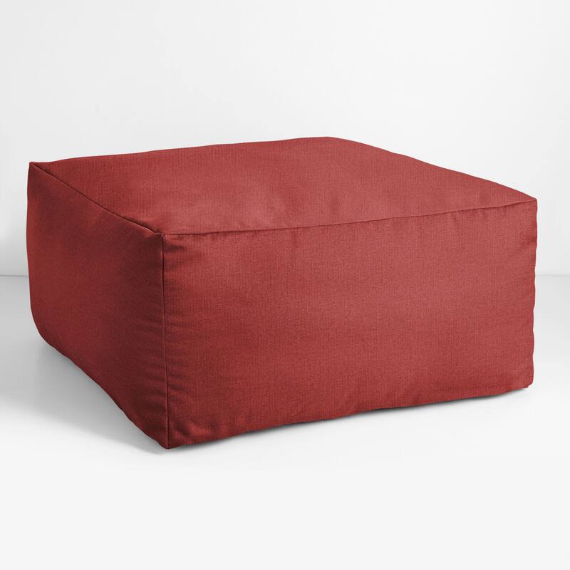 Sorra Home Sunbrella Outdoor Knife Edge Solid Bean Pouf