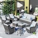preview thumbnail 2 of 35, OVIOS 8-Piece Wicker Swivel Chair Patio Conversation Set Grey-Grey Wicker