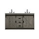 preview thumbnail 69 of 114, Everett Double Bathroom Vanity Rustic Grey - 60"