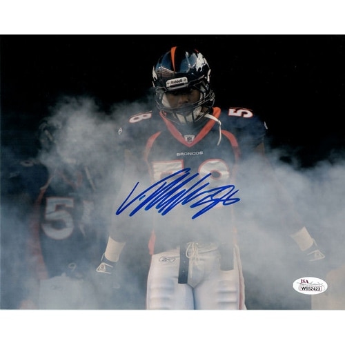 Von Miller Autographed Denver Broncos 8x10 photo Horizontal smoke JSA