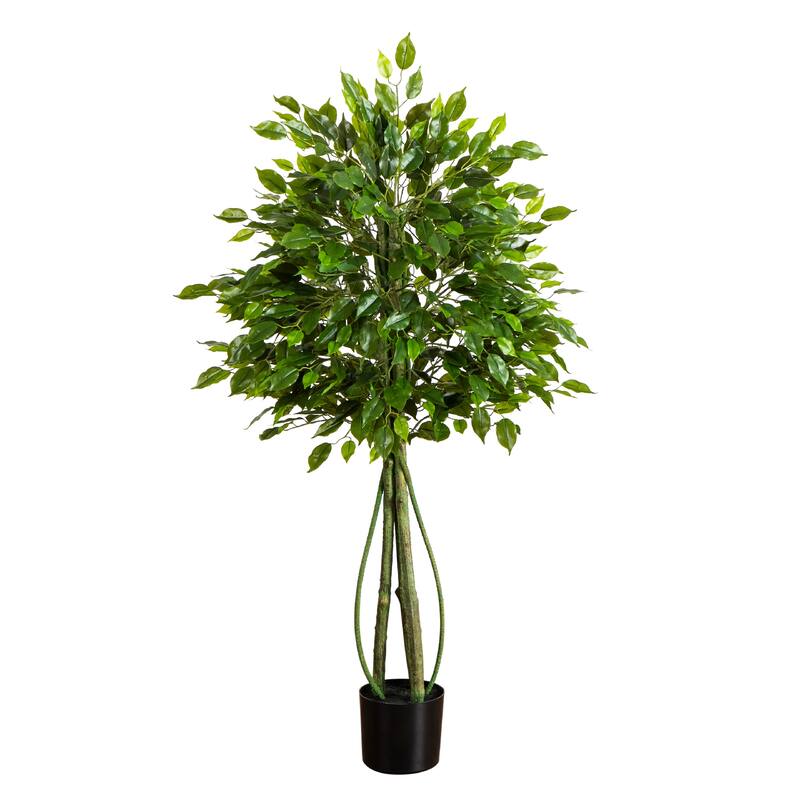 4.5-ft UV Resistant Artificial Ficus Tree (Indoor/Outdoor) - Green