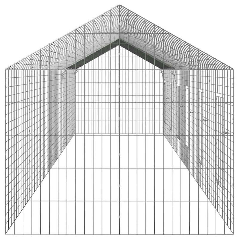 vidaXL Rabbit Cage Silver 400 x 78 x 78 cm Galvanised Steel