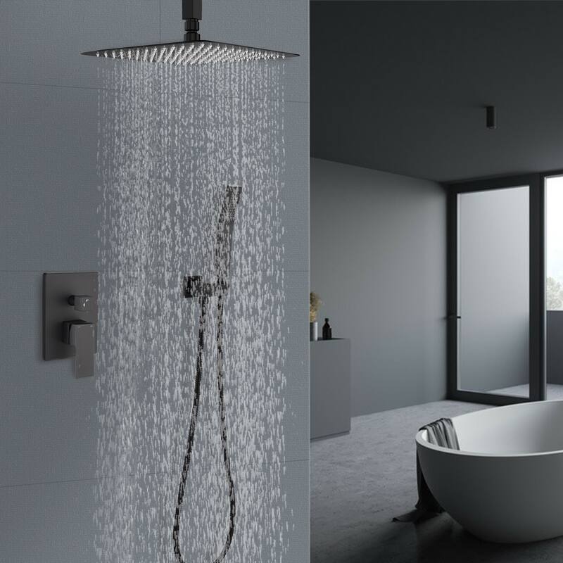 YASINU 2 Function Ceiling Mounted Square Rainfall Shower Head Bathroom Shower System Sets