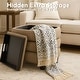 preview thumbnail 23 of 32, Modern Cube Ottoman with Tray Top and Hidden Storage Linen Seat