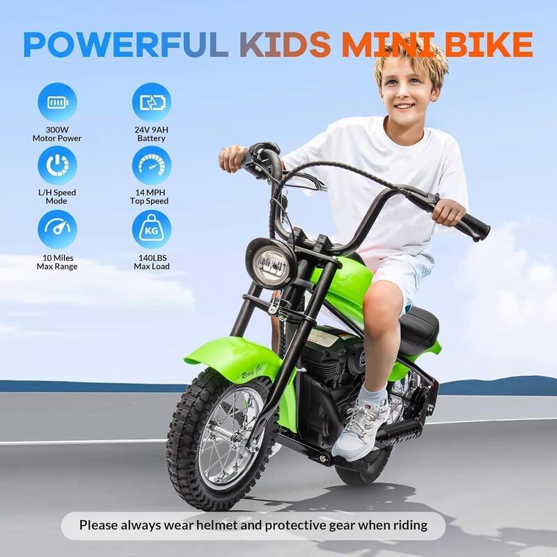 Electric Off-Road Motorcycle, Ride on Toy Dirt Bike for 13+ Kids Best Gift