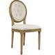 preview thumbnail 22 of 20, French Chic Vintage Dining Side Chair With Upholstered Linen Welted Fabric And Elegant Natural Rustic Wood Frame