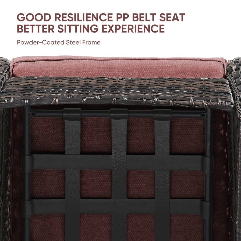 Gymojoy Outdoor Sofa Chair Ottoman Seating with Cushions Weather-resistance