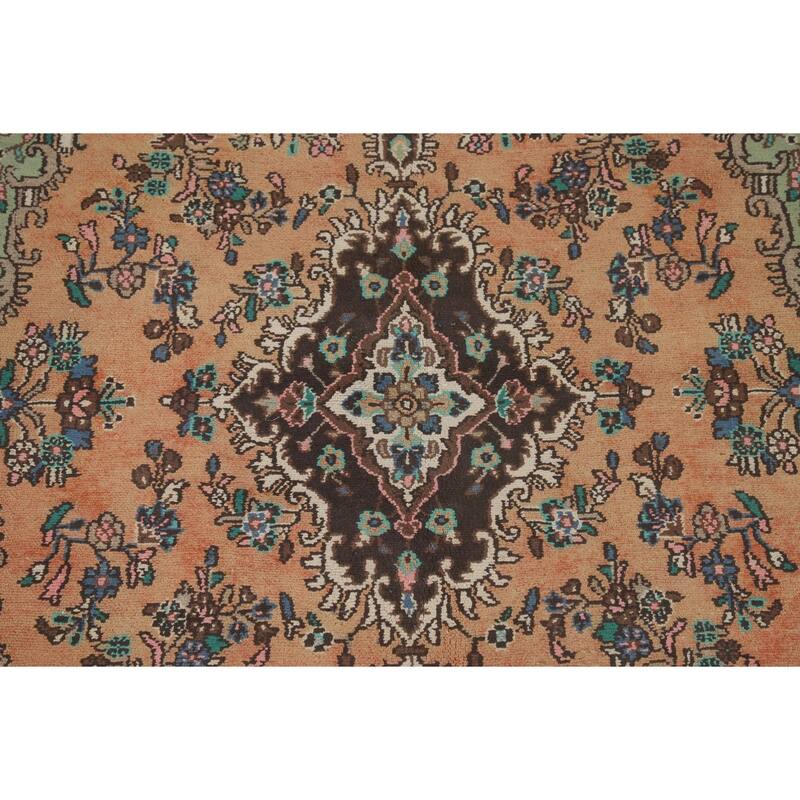Hamedan Persian Vintage Rug Hand-Knotted Wool Carpet - 7'2"x 10'2"
