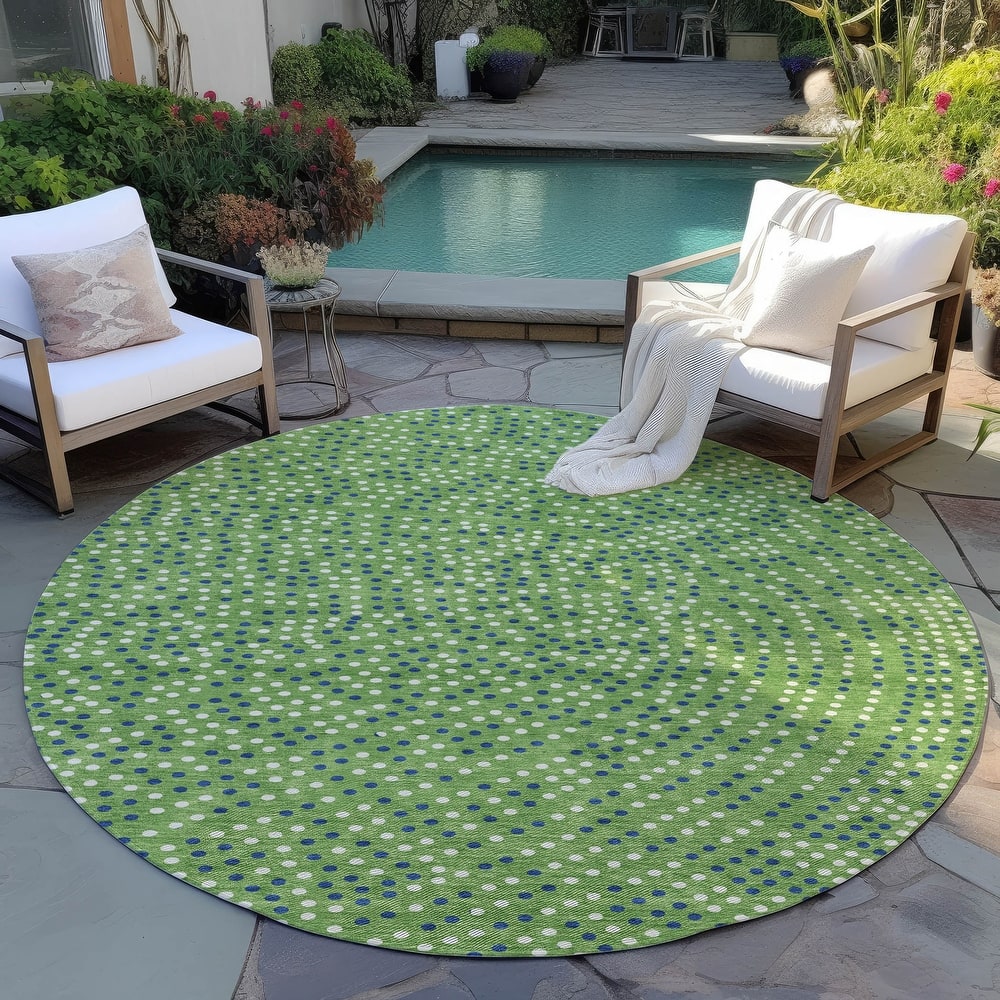 Machine Washable Indoor/ Outdoor Modern Dotty Chantille Rug