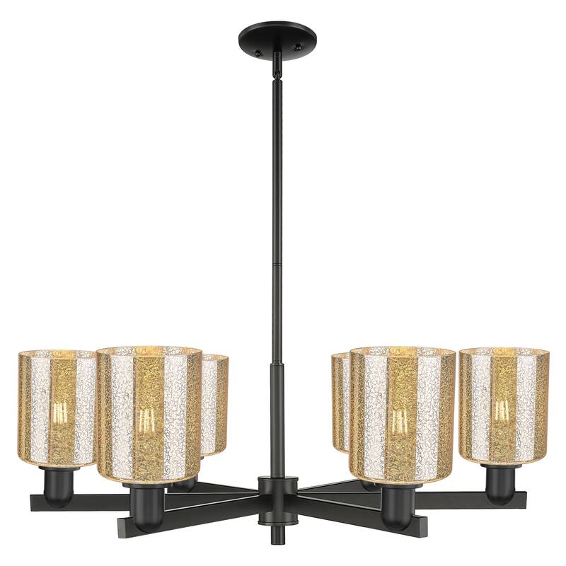 Innovations Lighting Endless Possibilities Arcadia - Cobbleskill - 6 Light 35" Stem Hung Chandelier - Mercury/Matte Black