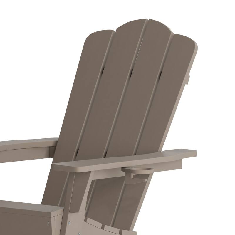 Commercial Grade All-Weather Adirondack Chair with Swiveling Cupholder