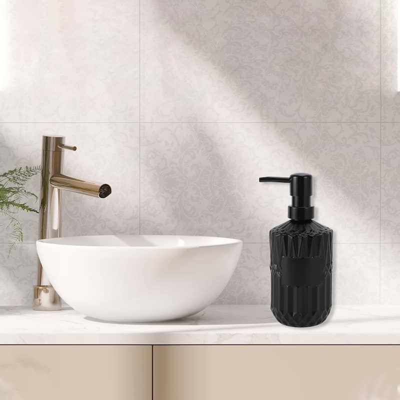 Simple Cylindrical Soap Pump Dispenser for Bathroom 450ml 1 Pcs - Black