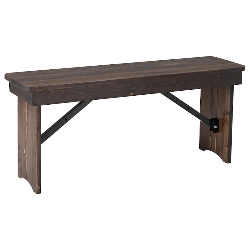 40" x 12" Antique Rustic Solid Pine Folding Farm Bench