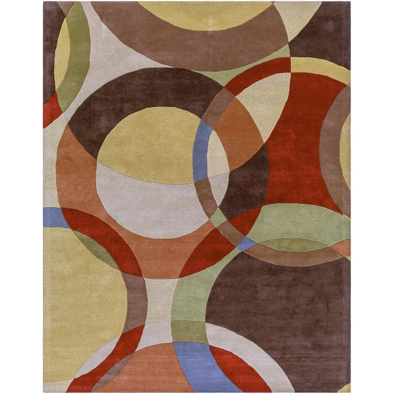 Livabliss Forum Mid-Century Geometric Hand Tufted Area Rug - Brunette/Amber - 7' 6" x 9' 6"