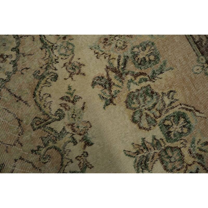 Hand Knotted Oriental 100% Wool Carpet Transitional Floral Beige & Ivories Anatolian Area Rug - 8' 11'' X 5' 3''