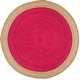 preview thumbnail 37 of 125, SAFAVIEH Handmade Natural Fiber Charlyne Bordered Round Jute Rug 8' Round - Fuchsia/Natural - Round
