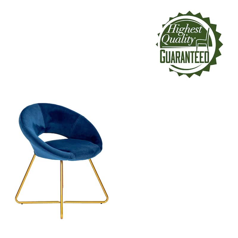 Porthos Home Reine Leisure Accent Chair, Velvet Upholstery, Gold Legs