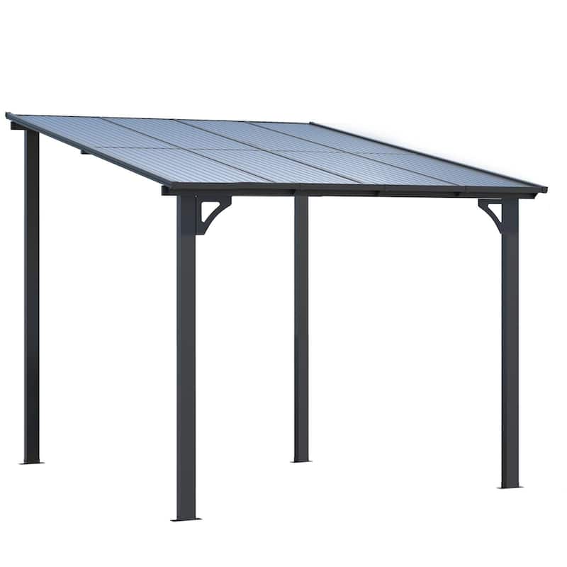 8x8ft Wall Mounted Gazebos Pergola, Outdoor Lean to Gazebo Awnings