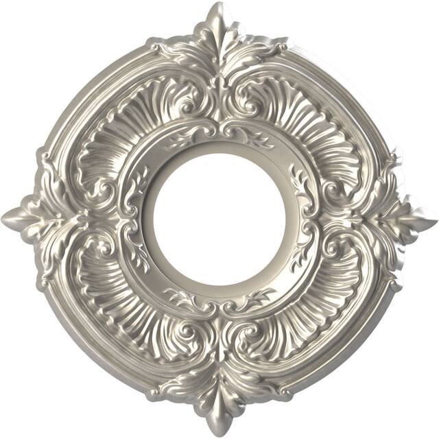 3 1/2" Inside Diameter - Attica Thermoformed PVC Ceiling Medallion - 10" Outside Diameter - Bright Coat Aluminum