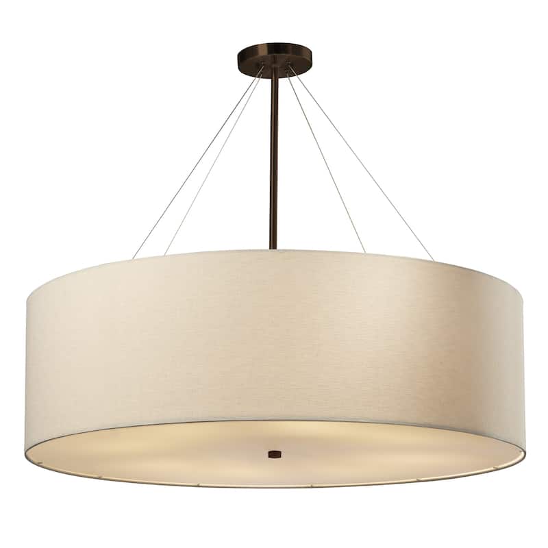 Justice Design Group EVOLV Textile Classic 36-inch Dark Bronze Drum Pendant - Gray