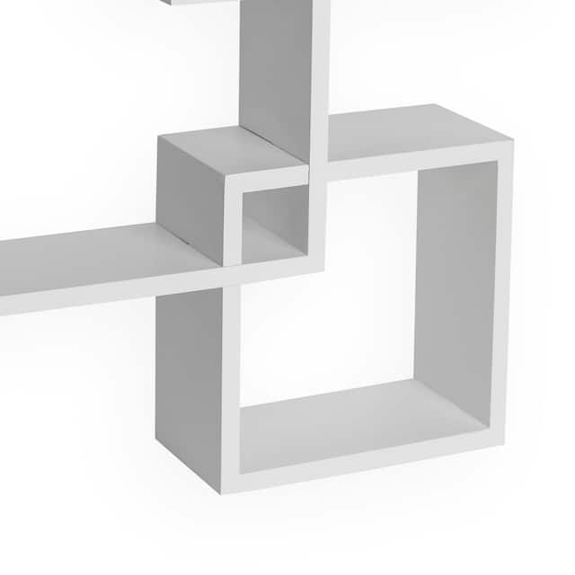 White Laminate Intersecting Cube Shelves