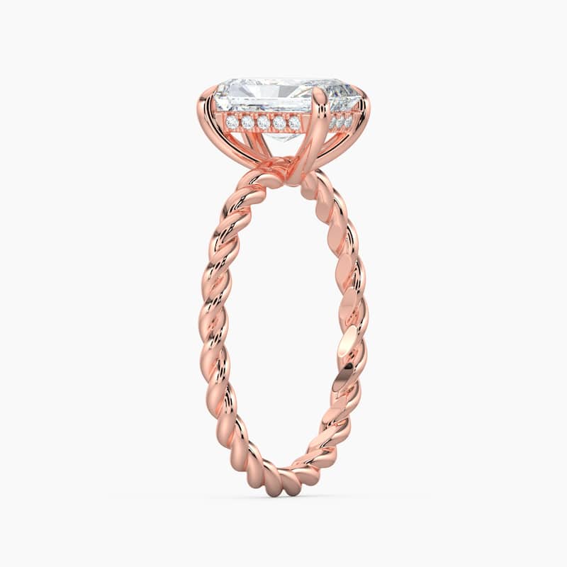 Auriya 14k Gold Lab Grown Radiant Diamond Twisted Hidden Halo Engagement Ring 1.00 to 5.00 ct. tw. (F-G, VS)