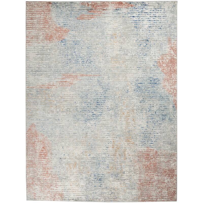 Nourison Concerto Abstract Distressed Ivory Multicolor Area Rug