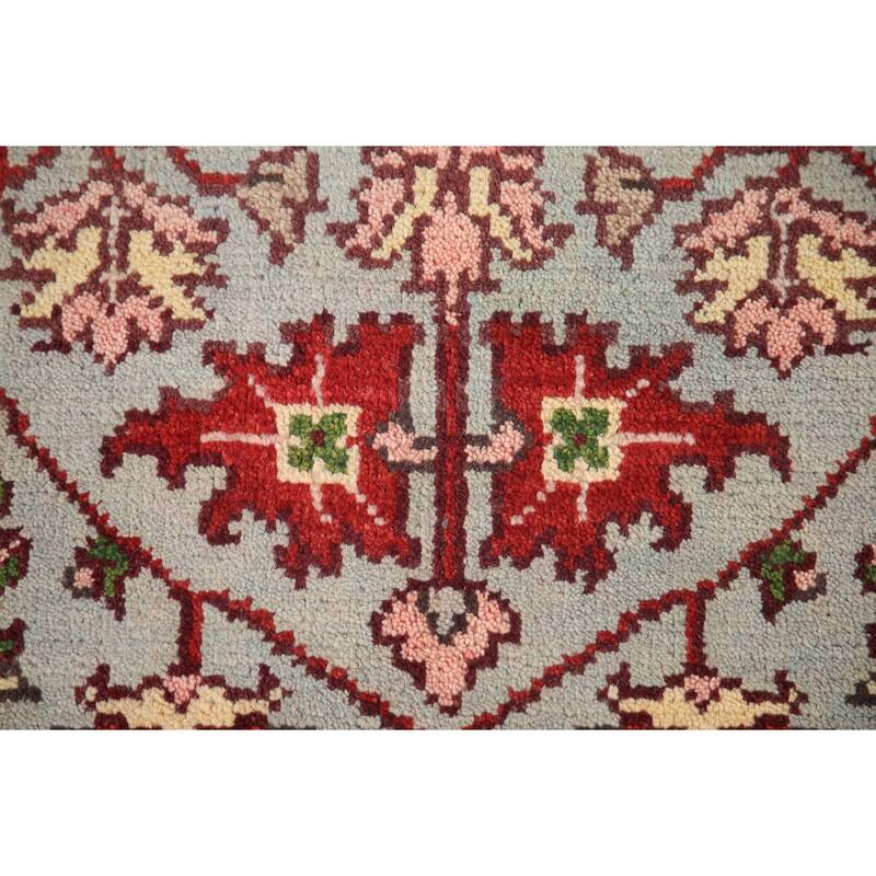 Light Blue Oushak Accent Rug Hand-Knotted Transitional Wool Carpet - 2'10"x 5'0"