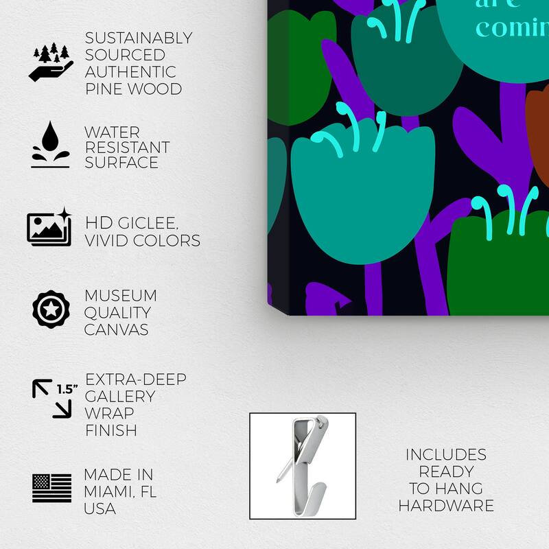 Wynwood Studio Canvas Floral and Botanical On it way Pink and Light Red Modern & Contemporary Wall Art Canvas Print