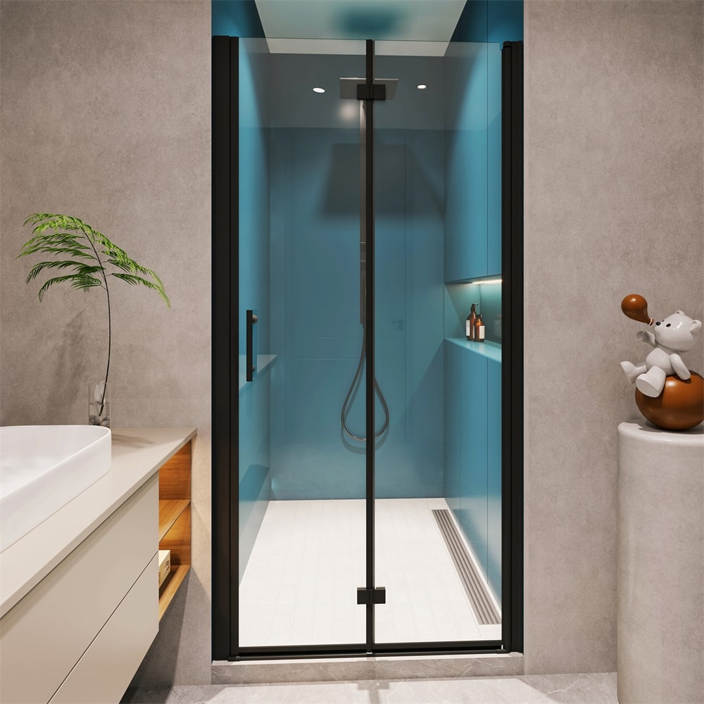 Adjustment Universal Pivot Glass Shower Door with 1/4" Tempered Glass